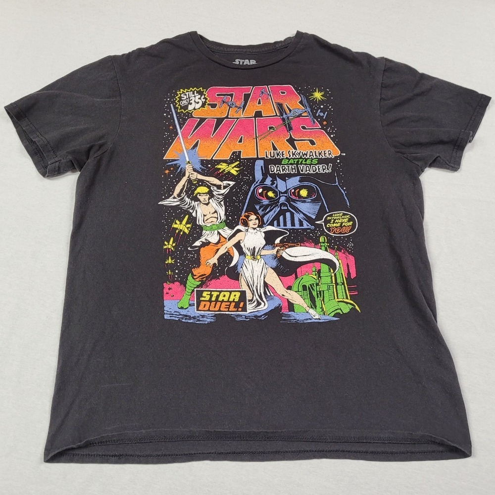 Mad Engine Star Wars Men's "Star Duel" Graphic Print Short Sleeve T-shirt Size L